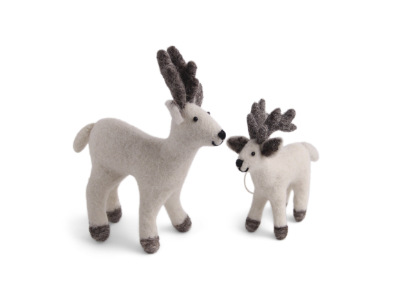 Rentier weiss Mutter & Baby "2er Set"