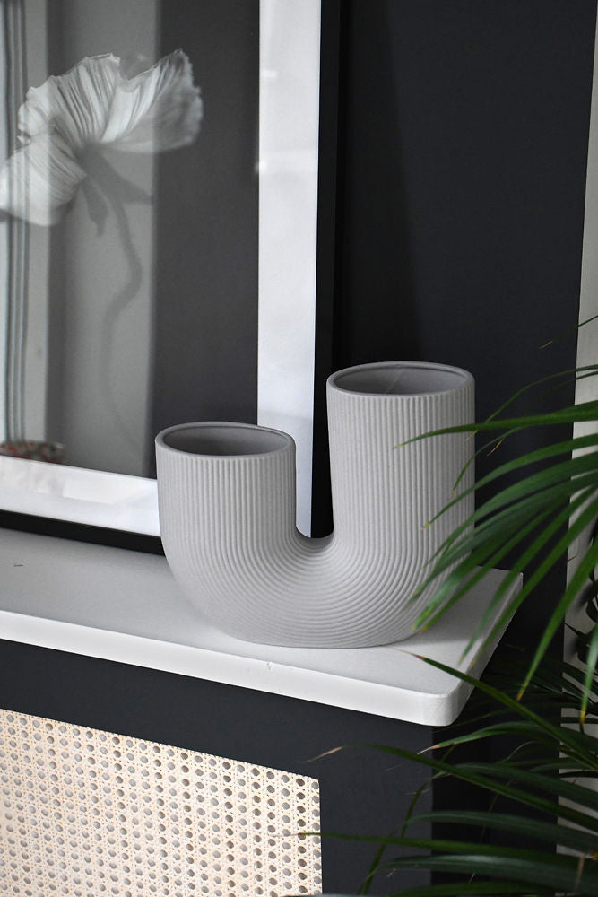 U-Vase Storefactory hellgrau 24 x 7 x 21 cm