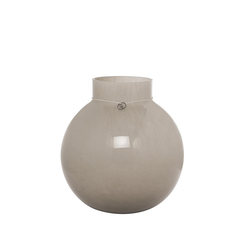 Glasvase ERNST beige rund 21 x 22 cm