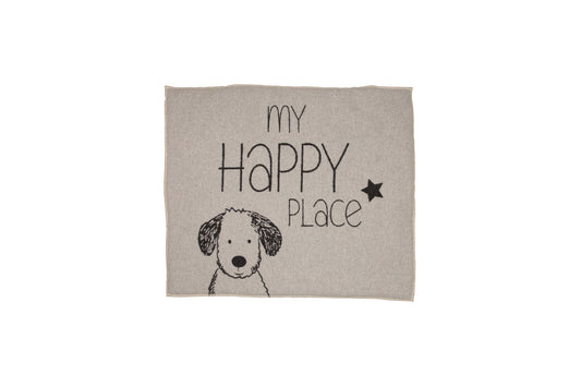 Hundematte "My happy place" dunkelgrau 70 x 80 cm