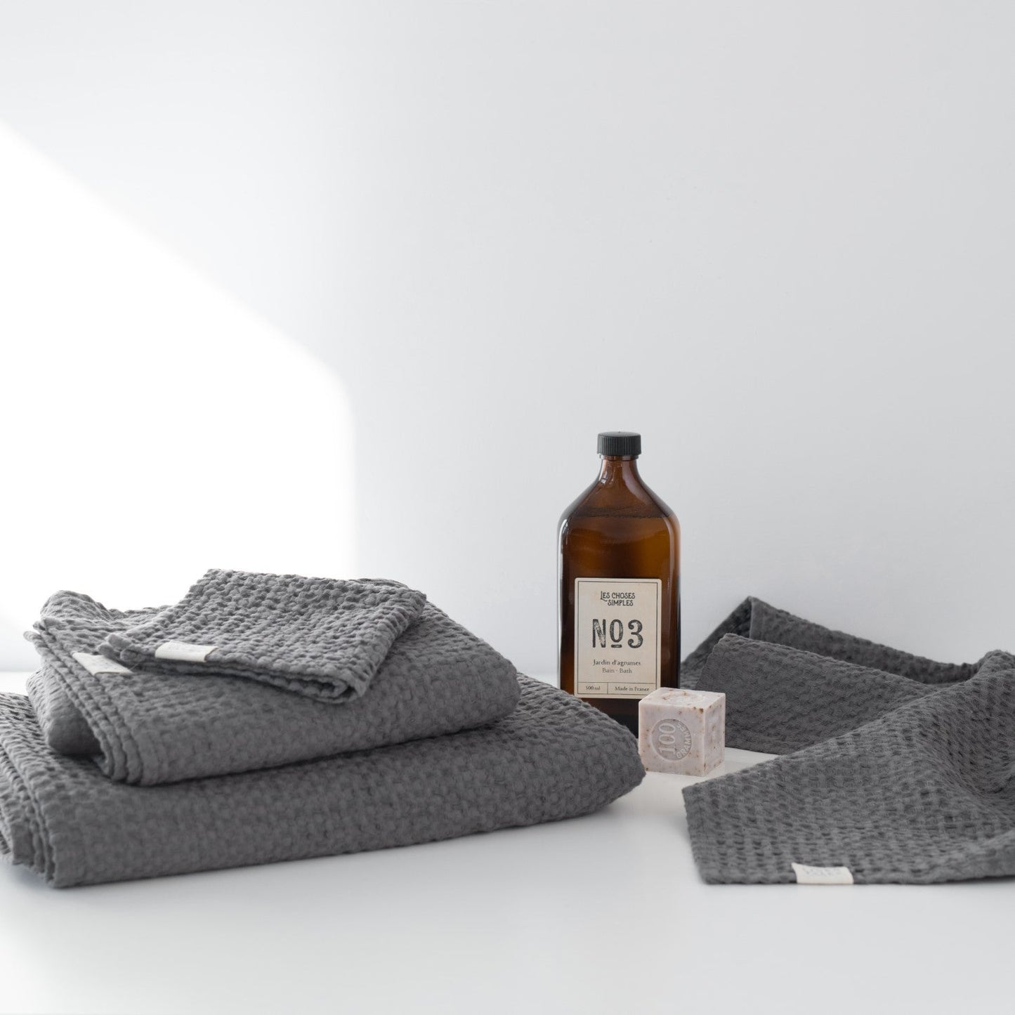 Waffle Towel Dark Grey