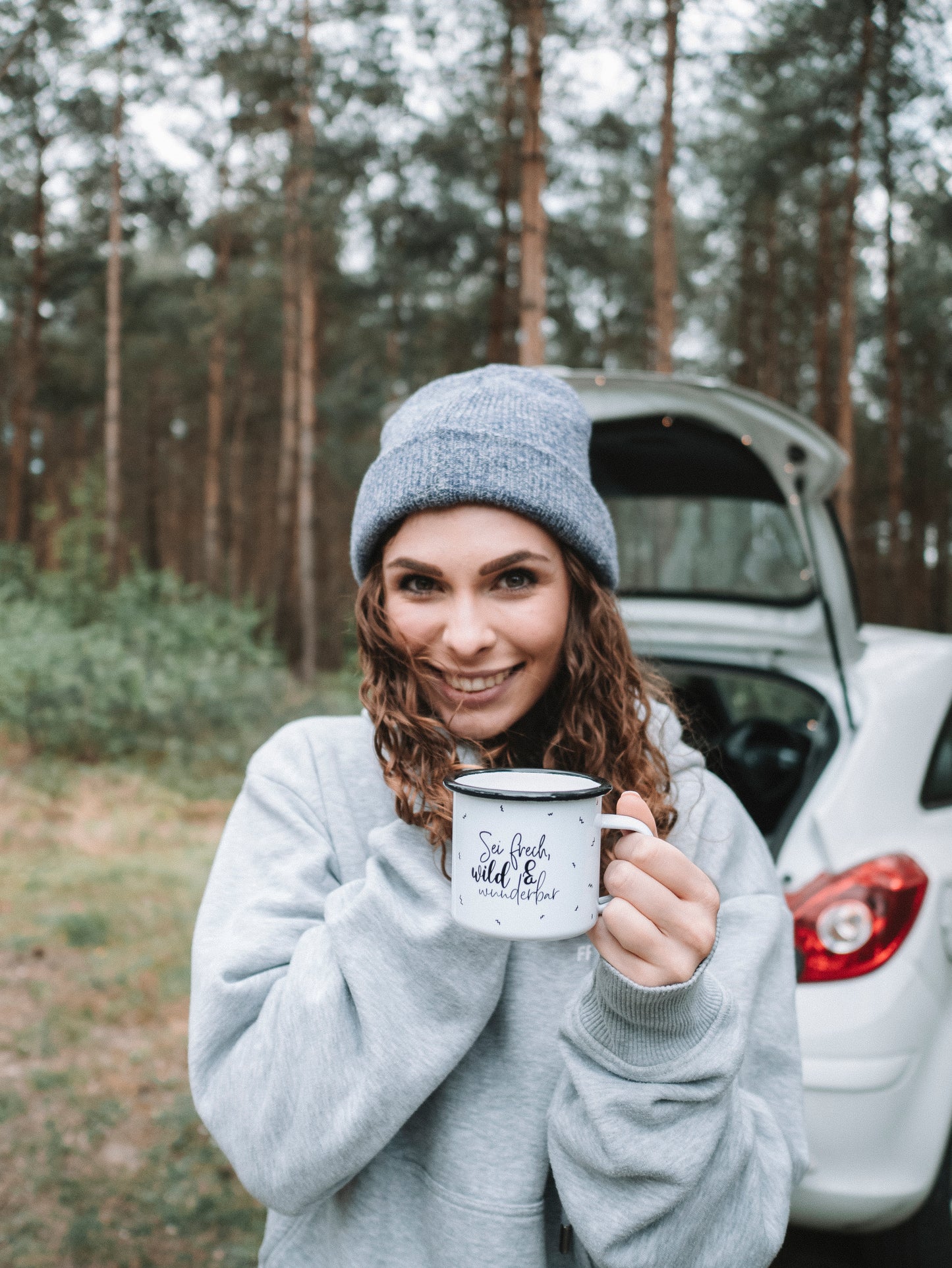 Emaille Tasse Frech, wild & wunderbar