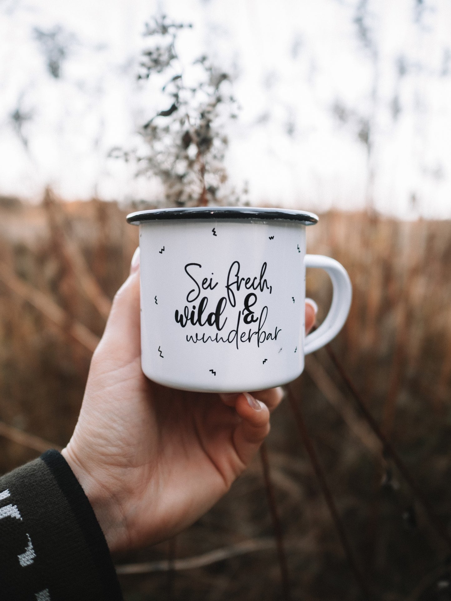 Emaille Tasse Frech, wild & wunderbar