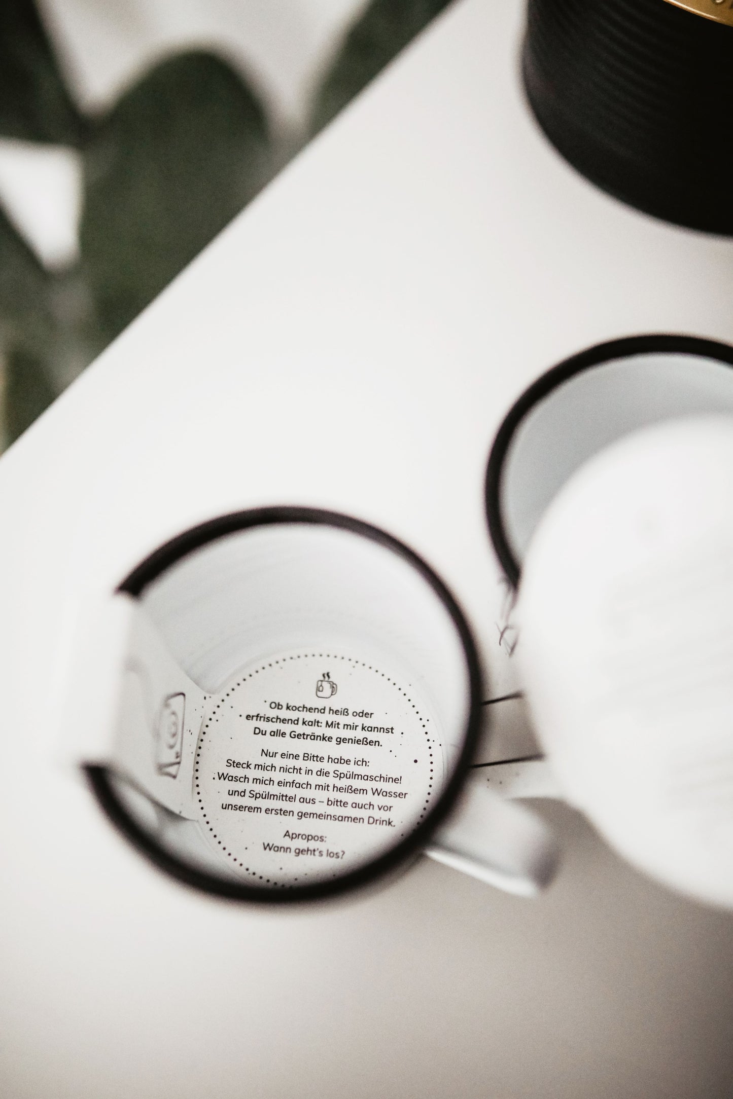 Emaille Tasse Pünktlich sein