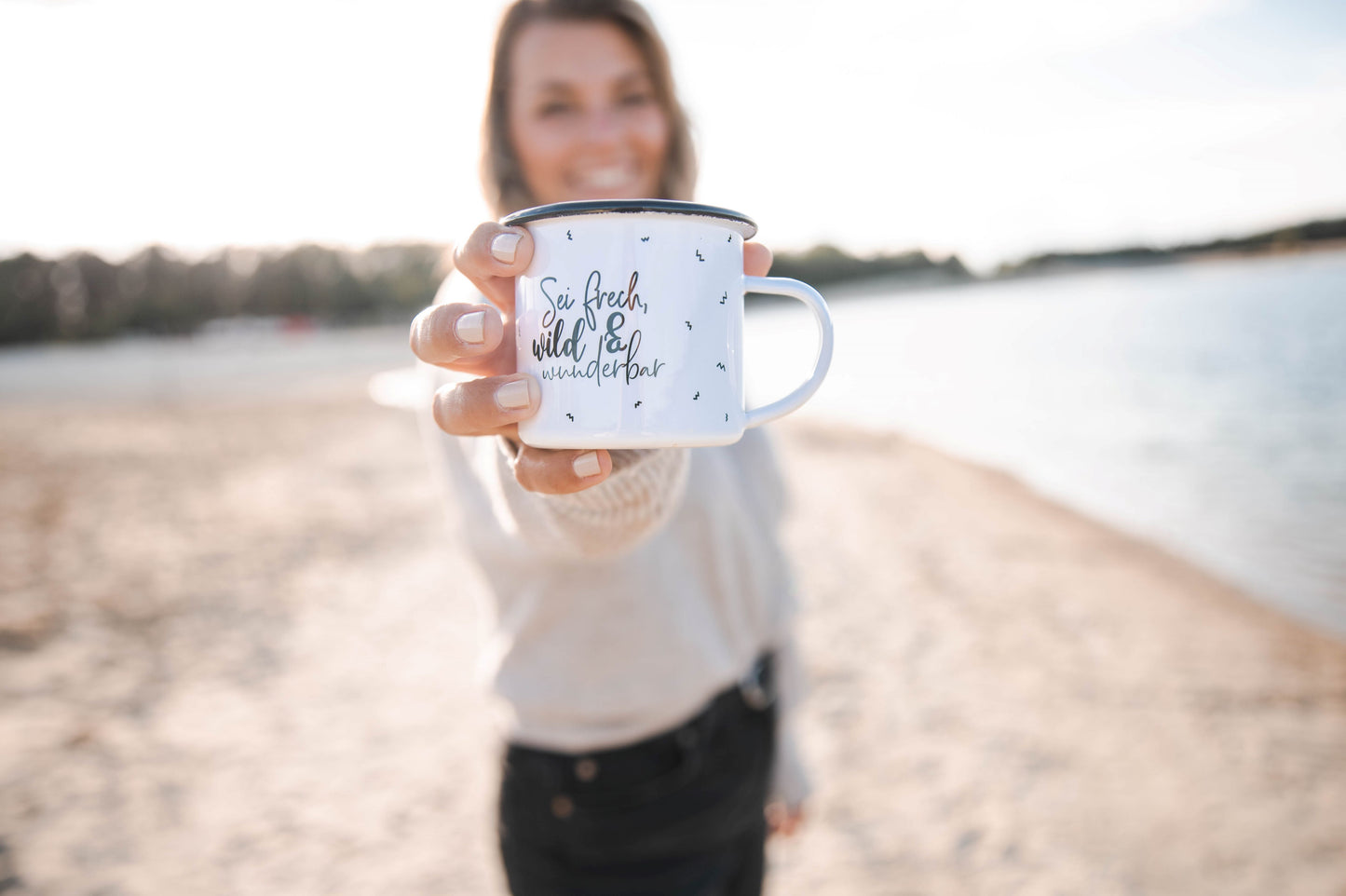 Emaille Tasse Frech, wild & wunderbar