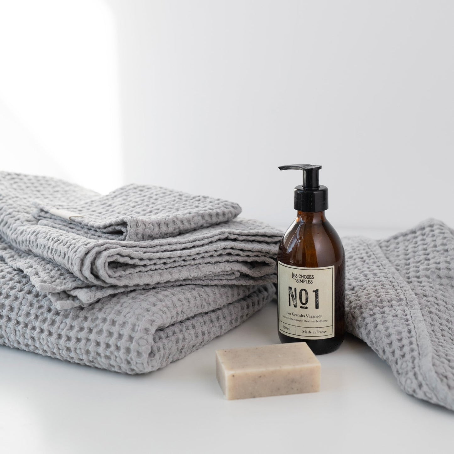 Waffle Towel Light Grey