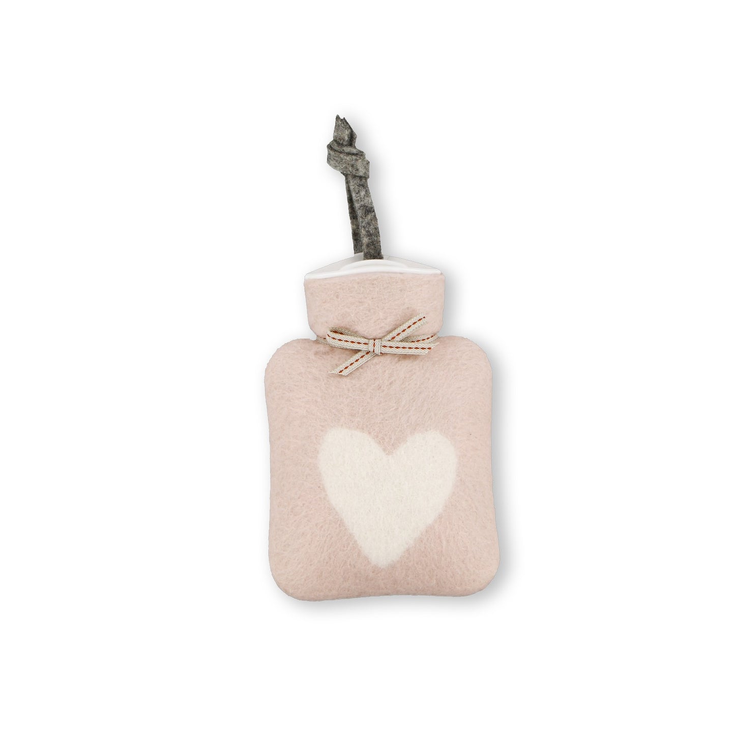 Mini Wärmflasche Herz hellrosa weiss