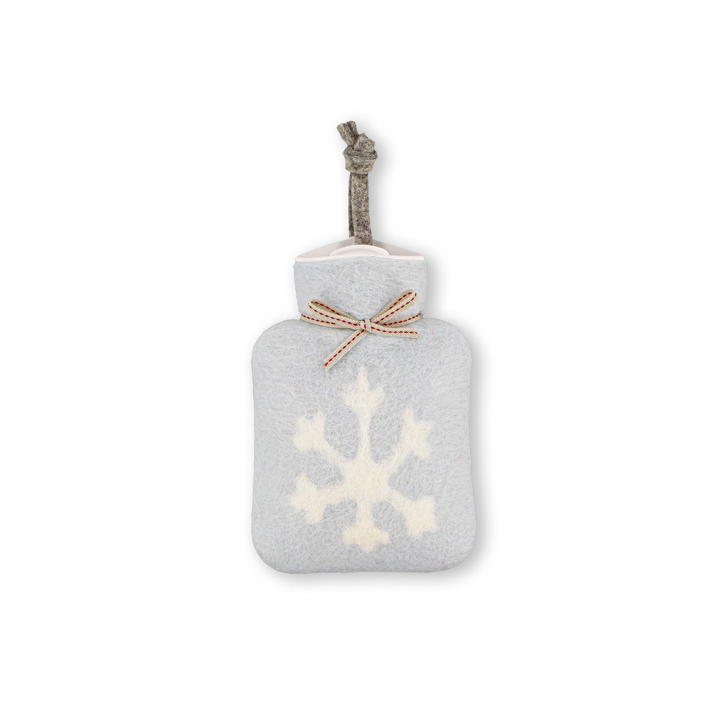 Mini Wärmflasche Schneeflocke hellblau weiss