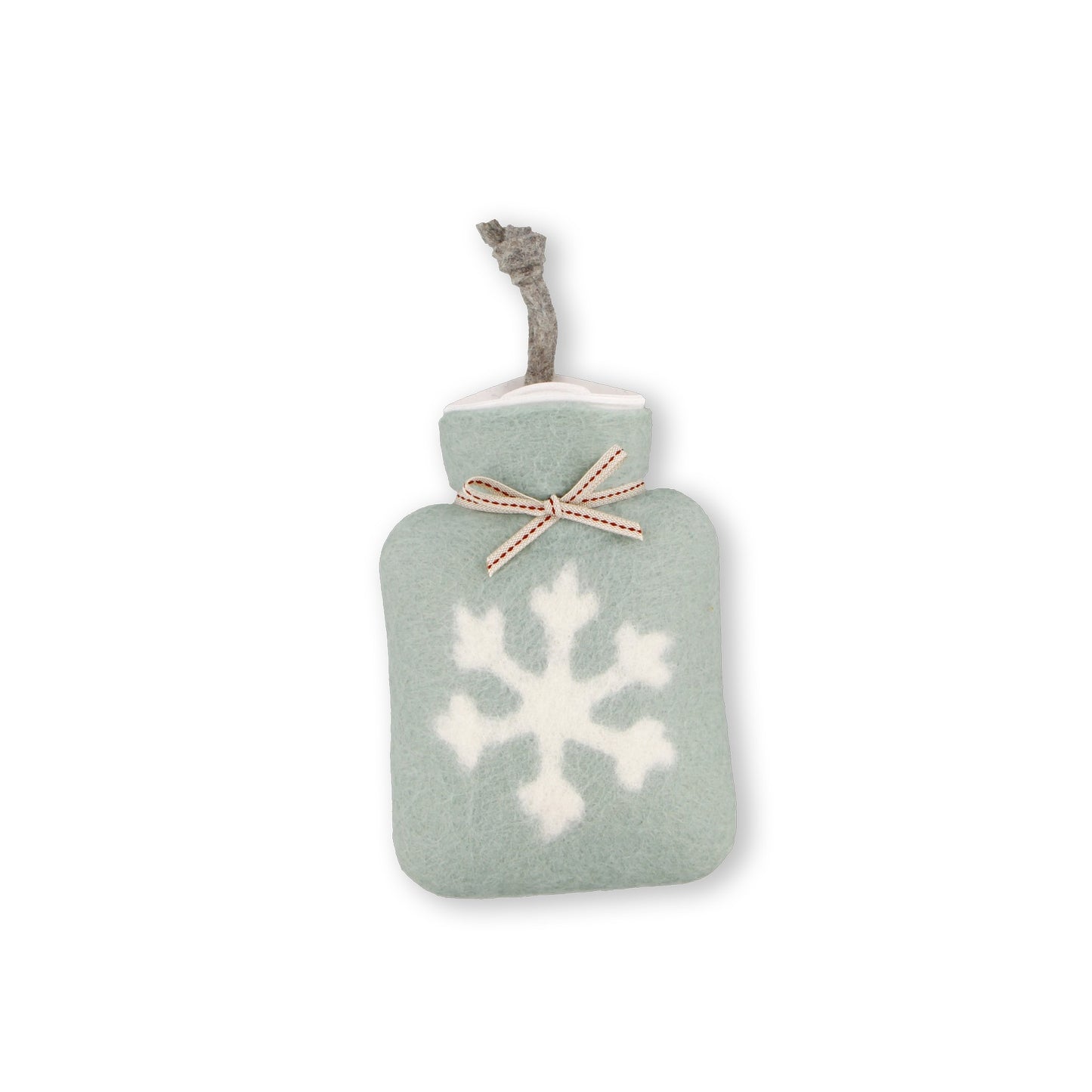Mini Wärmflasche Schneeflocke türkis weiss
