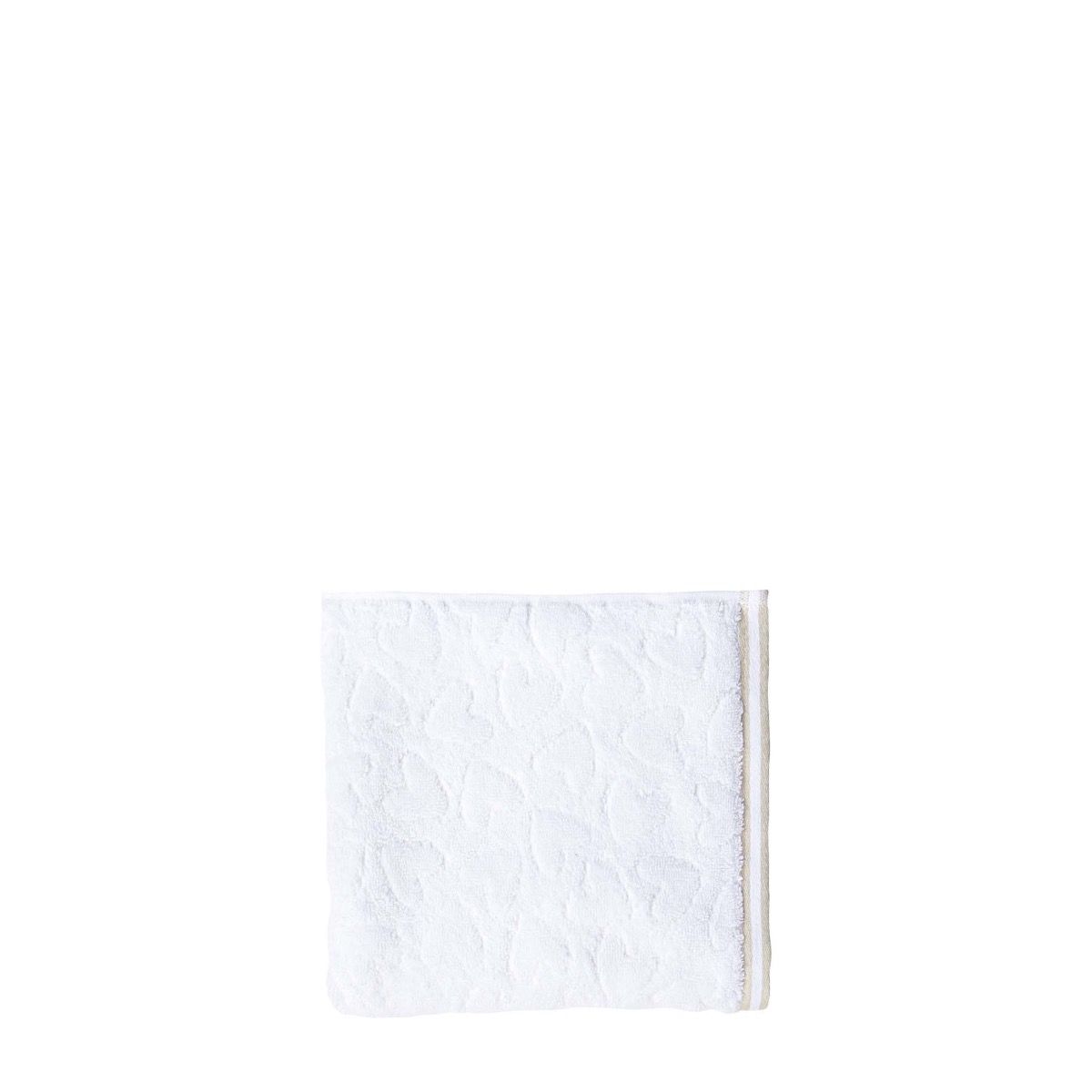 Badetuch Herz 70 x 140 cm weiss