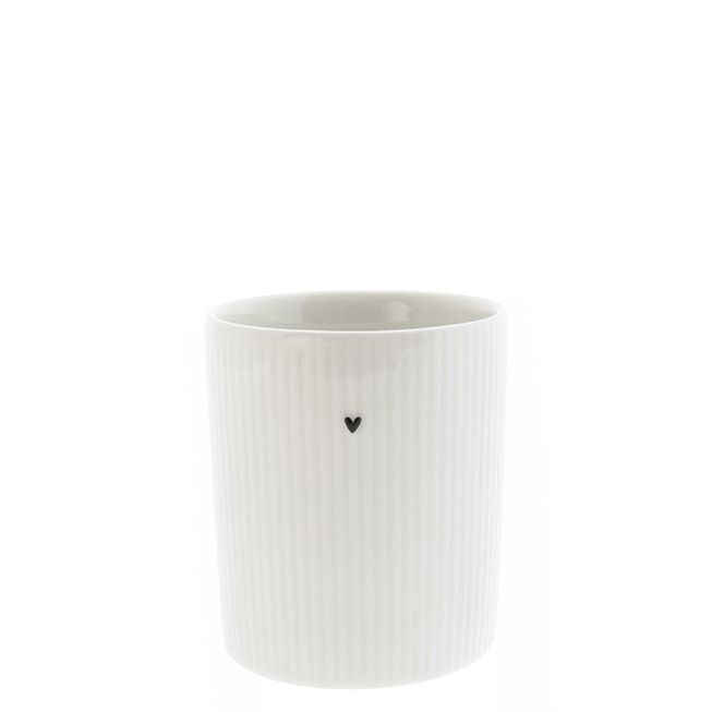 Becher weiss mit Herz schwarz