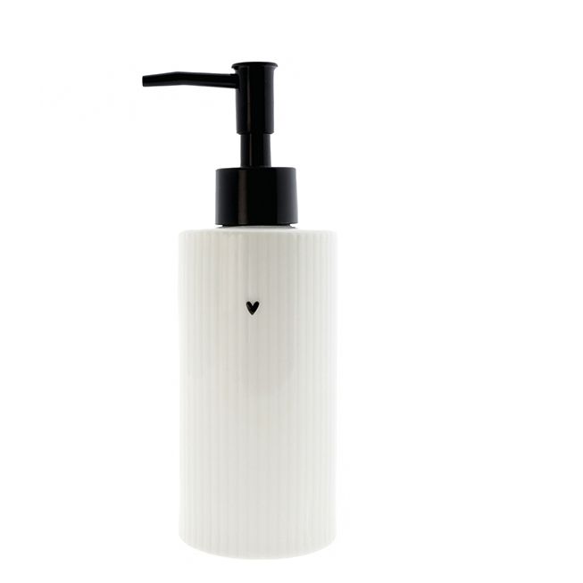 Seifendispenser weiss mit Herz schwarz