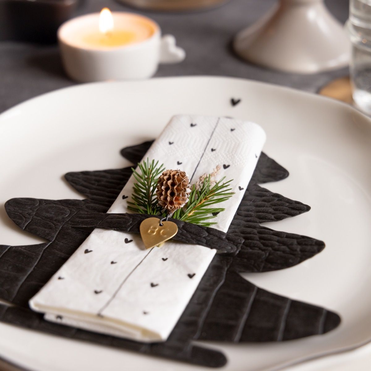 XMAS Tree Serviettenhalter schwarz (6er Set)