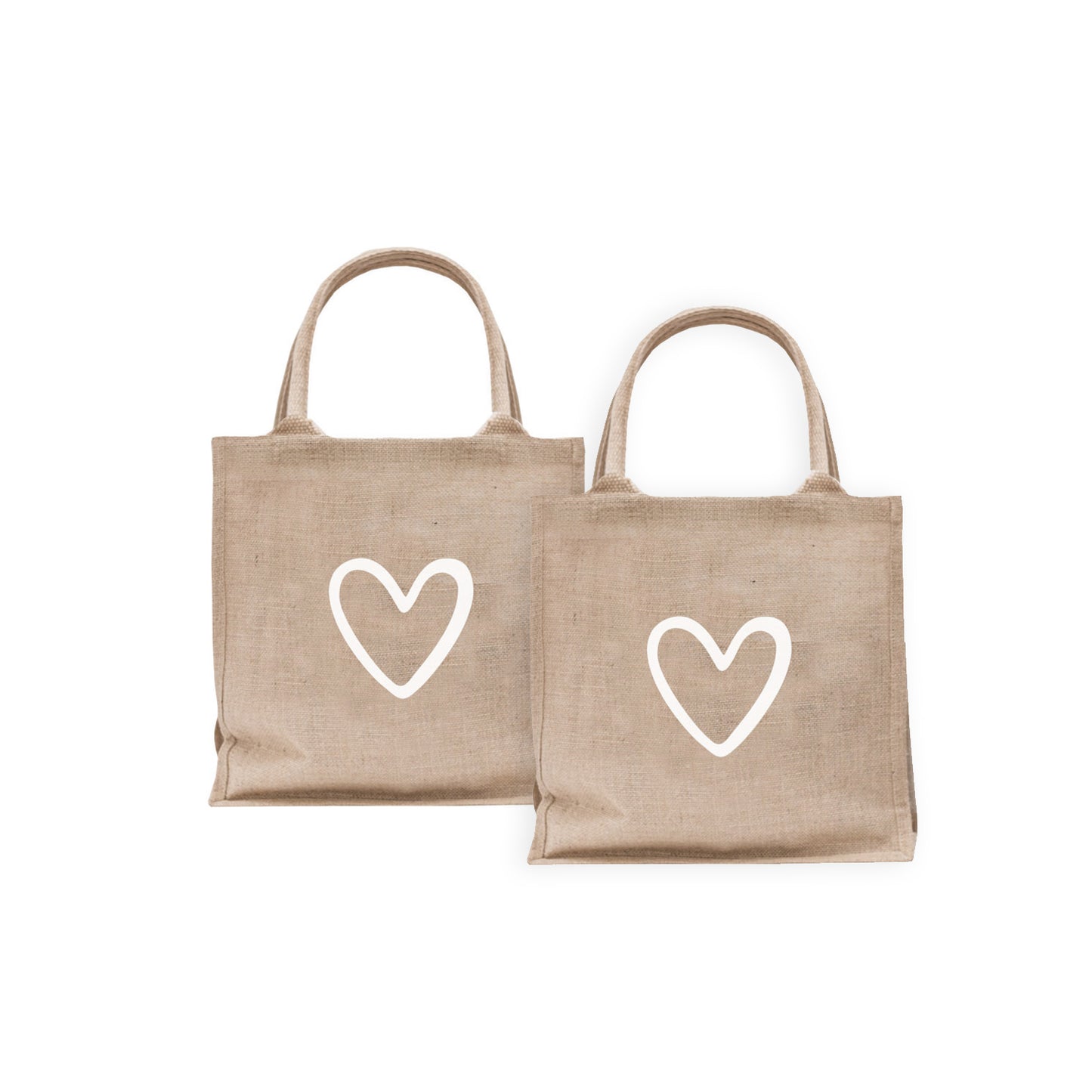 Mini Juteshopper weisses Herz