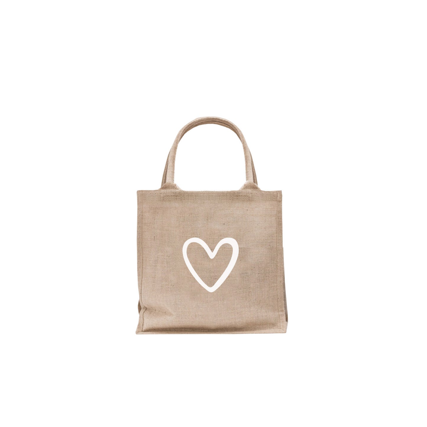 Mini Juteshopper weisses Herz