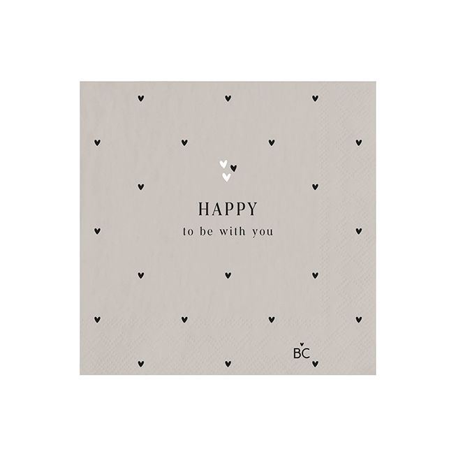 Servietten Happy to be with you 12.5 x 12.5 cm