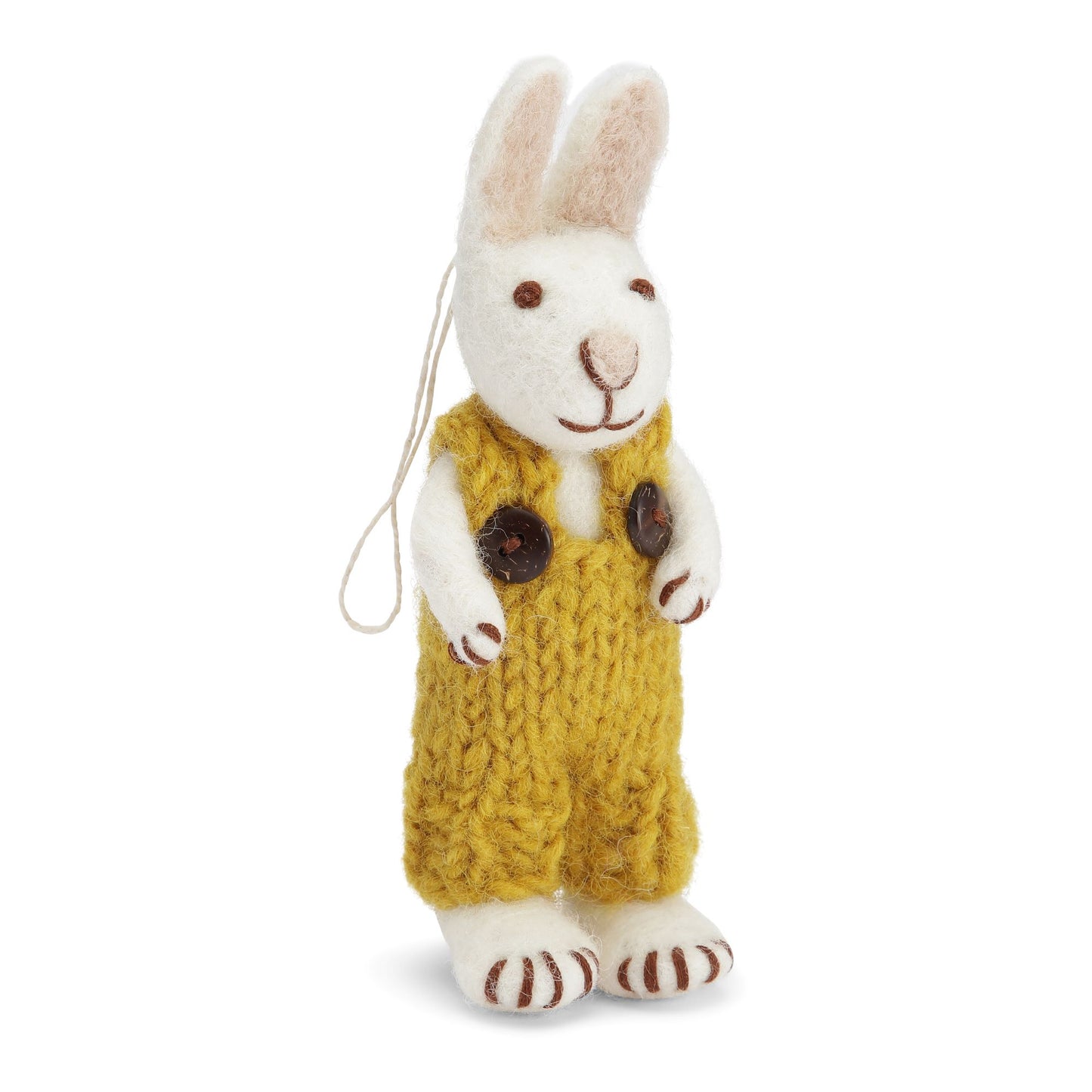 Weisser Hase mit ockerfarbener Hose
