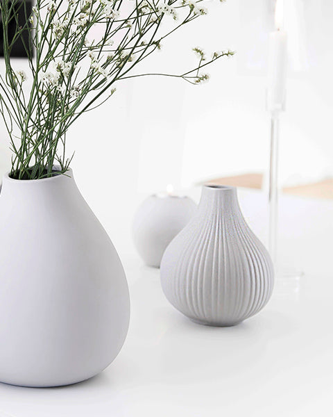 Vase Storefactory hellgrau mittel 12 x 14 cm