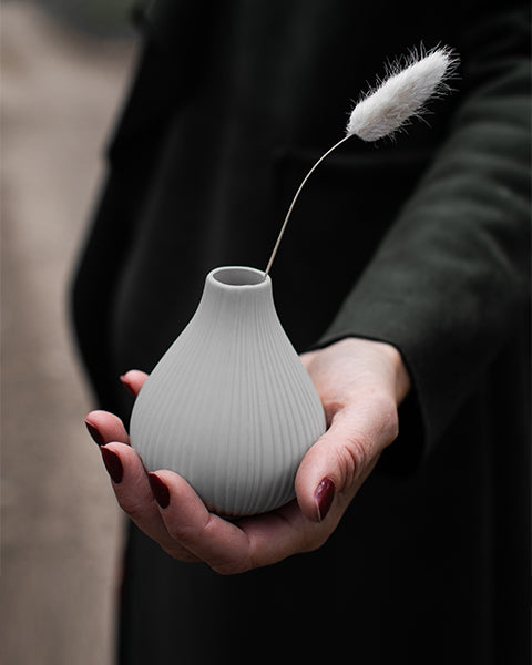 Vase Storefactory hellgrau klein 7 x 9 cm