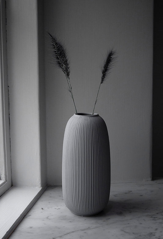 Vase Storefactory hellgrau 12 x 25 cm