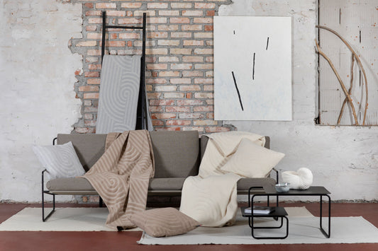 Decke gebogene Linien sand 150 x 200 cm
