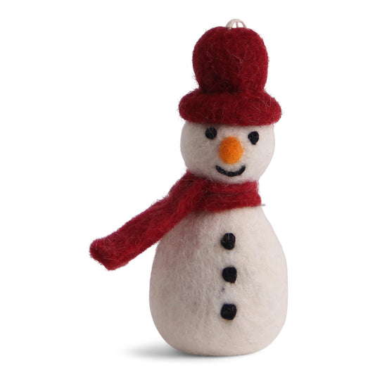 Schneemann mit rotem Schal