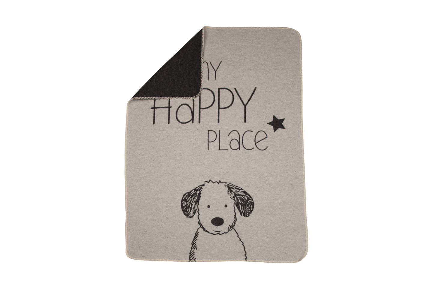 Haustierdecke DOG "My happy place" braun 70 x 90 cm