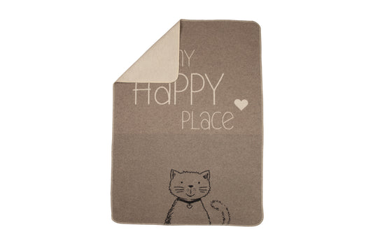 Haustierdecke CAT "My happy place" braun 70 x 90 cm