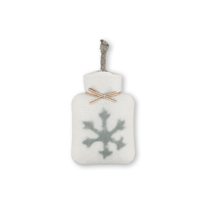 Mini Wärmflasche Schneeflocke silver blue petrol