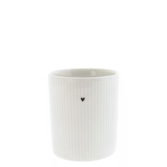 Becher weiss mit Herz schwarz