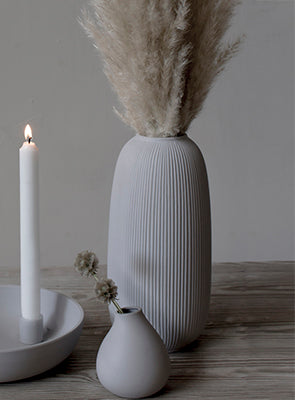 Vase Storefactory hellgrau 12 x 25 cm